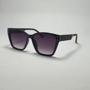 ASS-047 – Unisex Retro Square Sunglasses – Black Designing With Gold Accents Frame