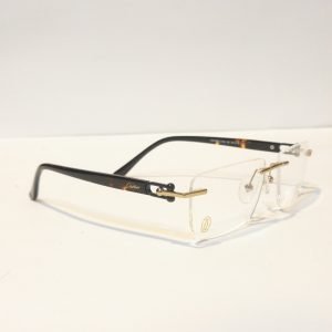 AS-063 – Rimless Eyeglasses – Black And Gold Frame