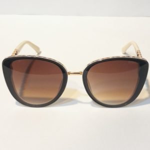 ASS-007 – female Oversized Cat-eye Sunglasses – Brown Textured Frame / Brown Lens
