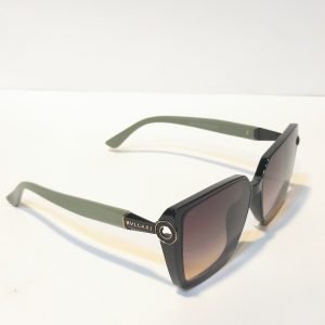 ASS-008 – female Oversized Square Sunglasses – Black And Green With Gold Accents Frame
