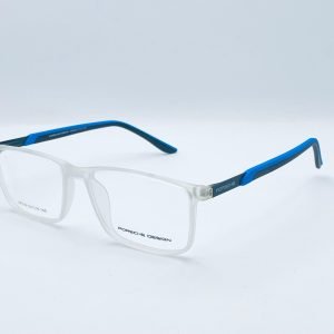 AS-001 – Unisex Rectangular Eyeglasses – White And Multi-tone Blue Frame