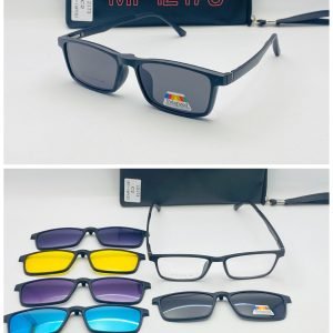 AS-062 – Unisex Rectangle Eyeglasses – With Multi-colour Sun Shades Frames - MF12173