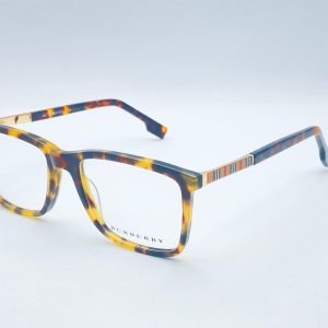 AS-011 – female Retro Square Eyeglasses - Textured Blue And Orange Frame