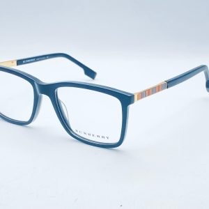 AS-012 – Unisex Retro Square Eyeglasses - Blue with Design Accent Frame