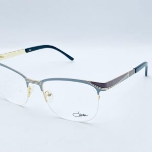 AS-022 – Unisex Half-Rim Eyeglasses – Blue and Black Frame with Gold Accent