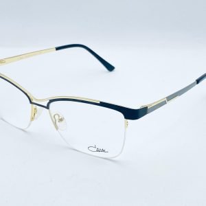 AS-029 – Unisex Half-Rim Eyeglasses – Dual Shades Of Blue Frame with Gold Accents D-2