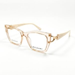 BVLGARI Transparent Nude Rectangular Eyeglasses Frame for Women