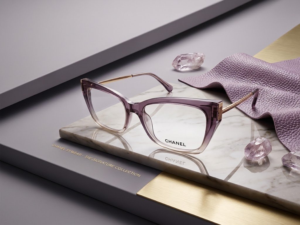 Chanel Transparent Mauve & Gold Eyeglasses Frame