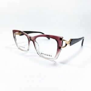 Bvlgari Luxury Optical Eyeglasses – Transparent Burgundy Frame