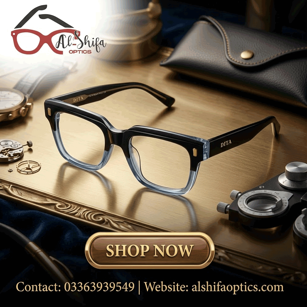 DITA Black Rectangular Optical Eyeglasses – Premium Designer Frame