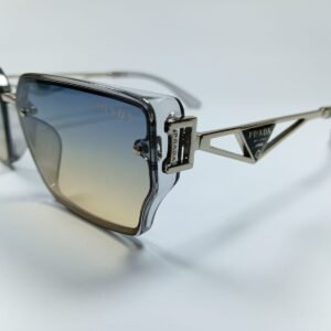 Prada Geometric Gradient Sunglasses - Silver & Clear Frame