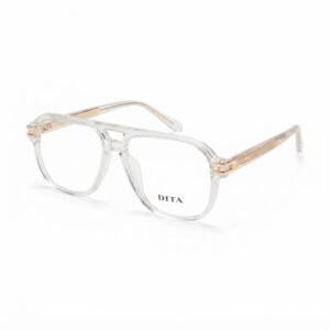 DITA Transparent Clear & Gold Square Aviator Eyeglasses Frame