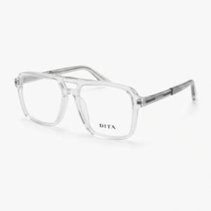 DITA Transparent Square Aviator Acetate Optical Frame – Grey & Clear