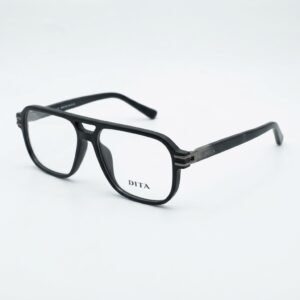 DITA Matte Black Square Aviator Eyeglasses Frame for Men