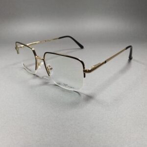Seven Star Premium Half-Rim Rectangle Optical Frame – Gold & Black