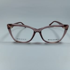 Bvlgari Burgundy & Gold Ring-Accent Cat-Eye Optical Frame